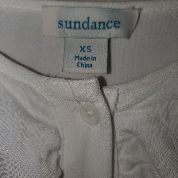 Sundance Eloquence Ivory Long Sleeve Ruffle Button Front Blouse Top XS - Picture 5 of 9